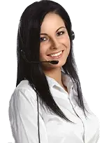 callingwebp – Mann Travel Smiling female call center agent wearing a headset.