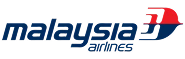 Malaysia Airlines logo with blue wordmark and red kite emblem