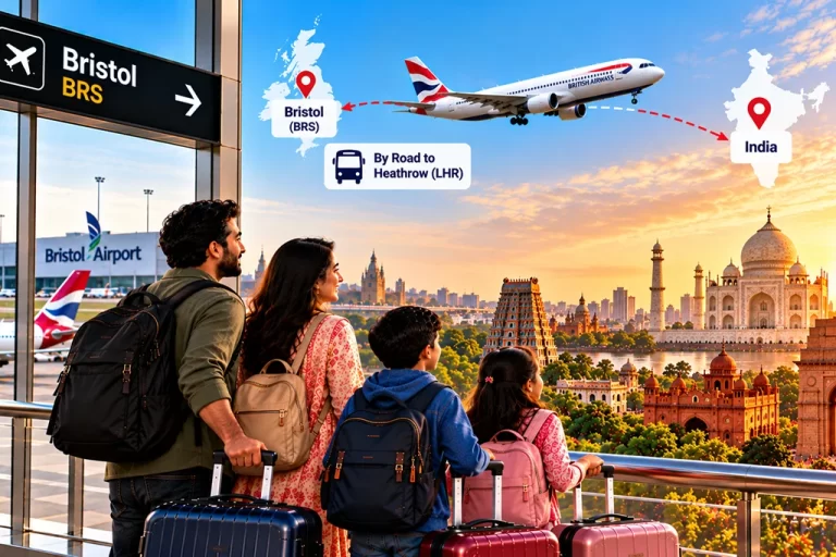 Flights from Bristol to India Gulf and European One-Stops or Heathrow by Road